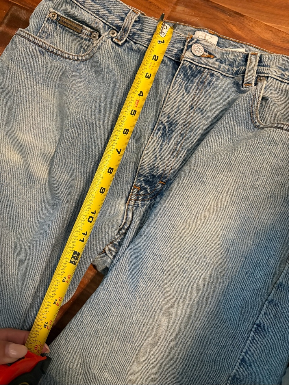 Vintage Calvin Klein Jeans CK Light Wash Straight Leg Denim Size 32/34 (0413) - Picture 6 of 9
